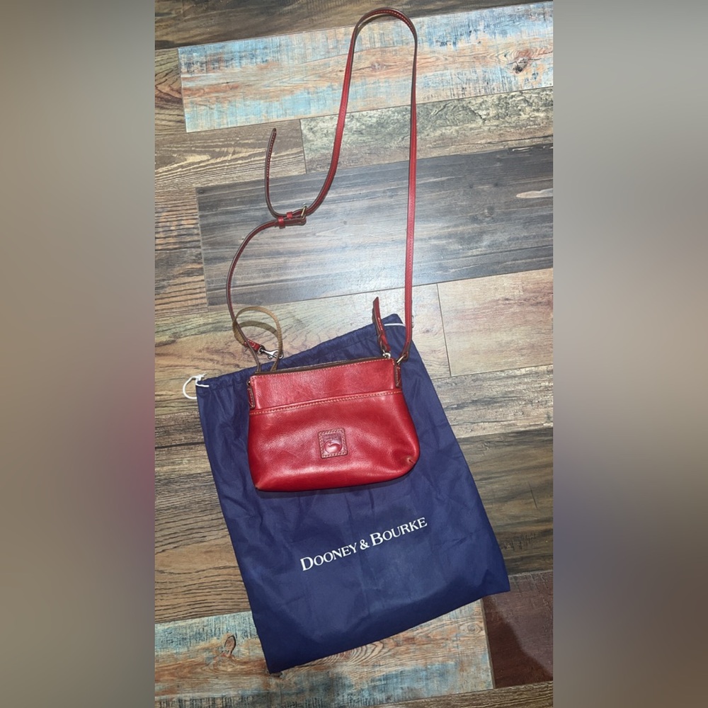 Dooney & Bourke Red Leather Crossbody Bag Compact Design